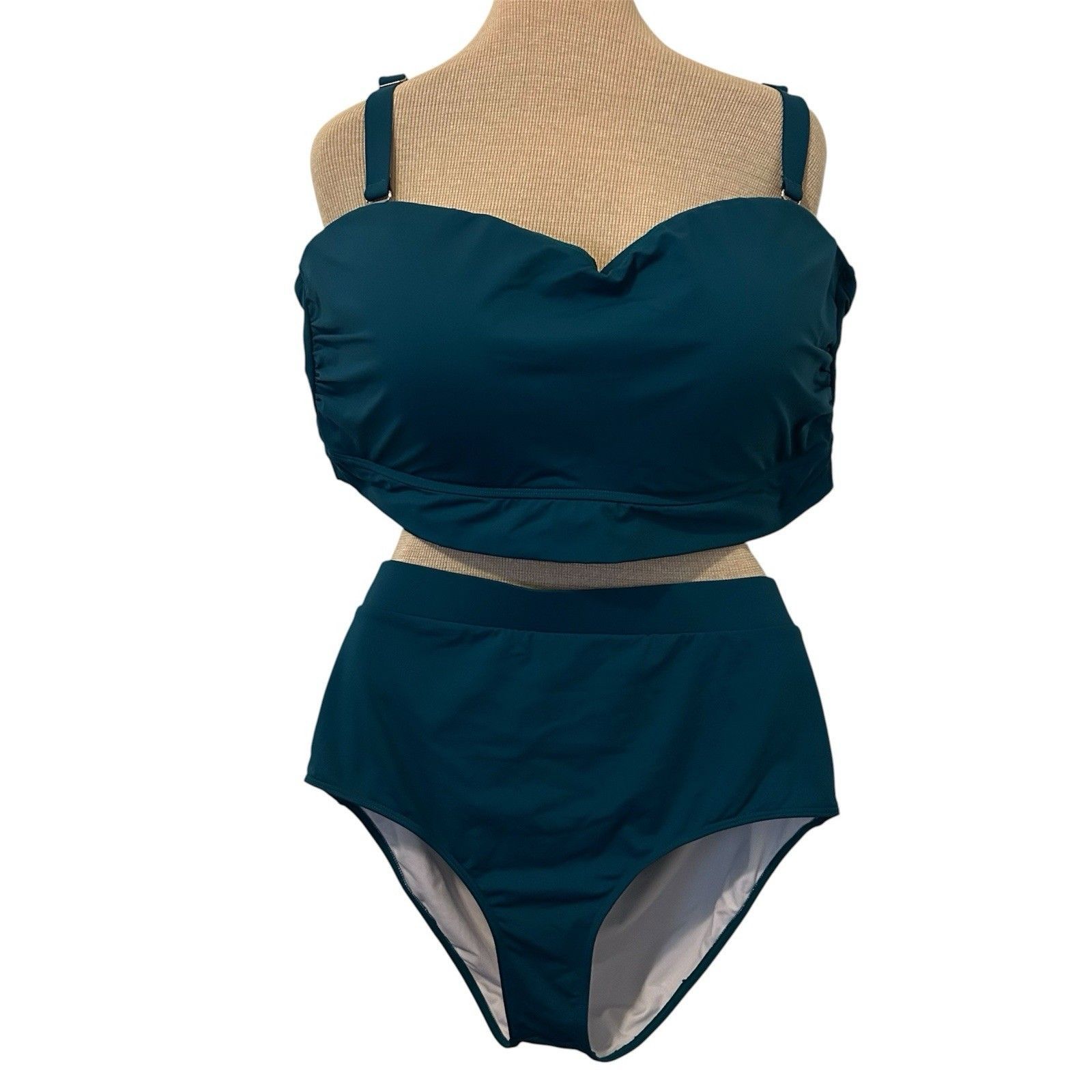 Tempt Me Plus Size Swimsuit Women 2 Piece Blue Green 24w Coastal Beach Cruise